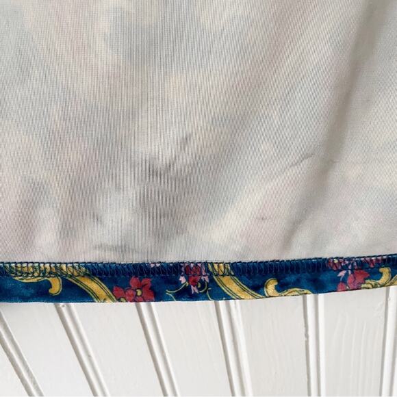 ModCloth | Layer For Keeps Velvet Kimono Duster Floral Bohemian Blue Yellow S/M - Picture 6 of 9